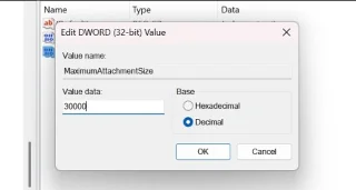 Cómo aumentar el límite de tamaño de los archivos adjuntos de Outlook