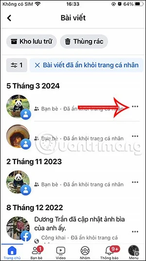 Como restaurar postagens ocultas no Facebook usando telefone ou computador