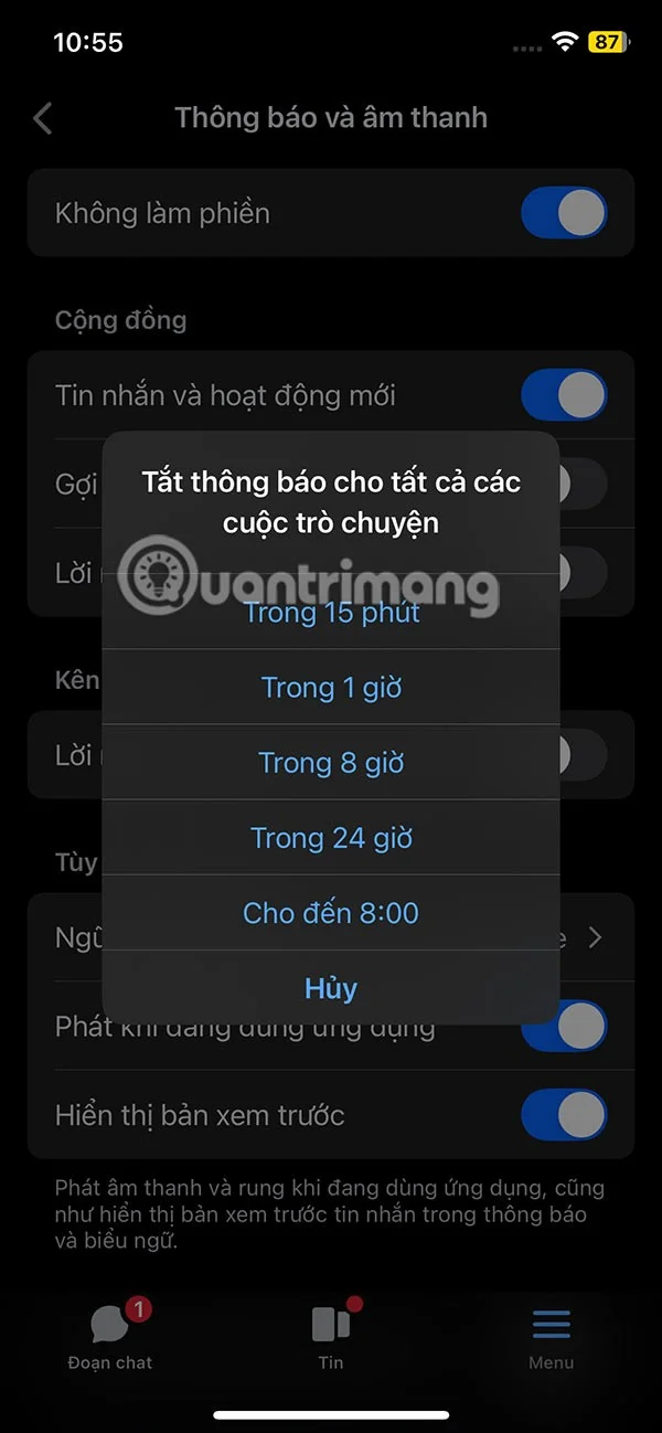 Instructies om uitnodigingen voor deelname aan Messenger-kanalen te blokkeren