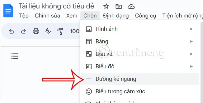 Instrucciones para insertar líneas horizontales y verticales en Google Docs