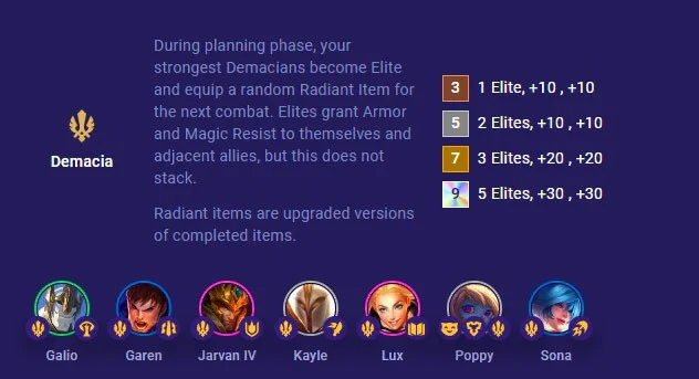 Equipo de la temporada 9 de Garen DTCL, construye Garen Dung Si
