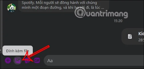 Instrucciones para enviar archivos en Messenger en el teléfono y la computadora