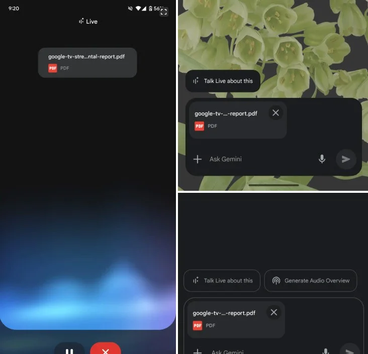 Gemini rolls out Talk Live about for photos, files, and YouTube