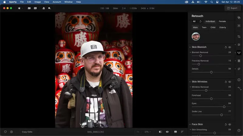 Cómo usar Aperty para editar fotos de retrato