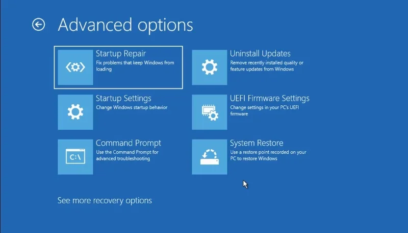 5 ways to open the Startup Repair tool on Windows