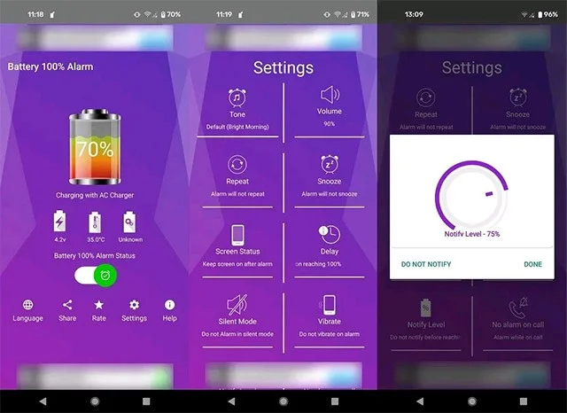 4 aplikacje powiadamiające o pełnym naładowaniu baterii, „timer” do ładowania baterii dla systemu Android