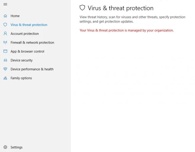 How to fix Your virus & threat protection is managed by your organization error How to fix Your virus & threat protection is managed by your organization error