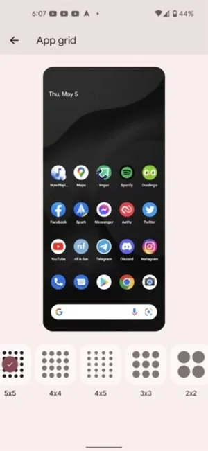 Android 12에서 앱 배열 스타일을 변경하는 방법