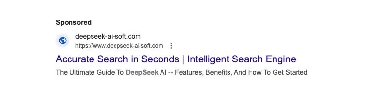 Estos anuncios falsos de DeepSeek están difundiendo malware peligroso