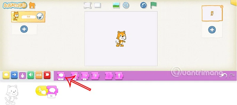 ScratchJR'da İngilizce öğrenme talimatları