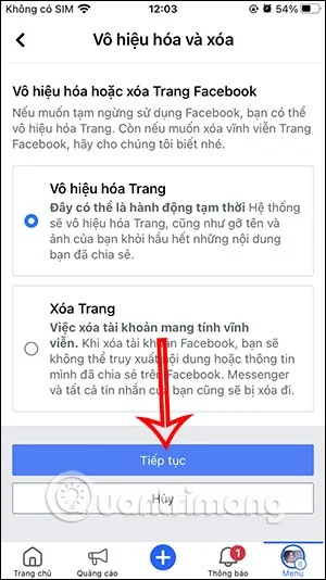 Instruções sobre como bloquear e ocultar temporariamente a Fanpage do Facebook