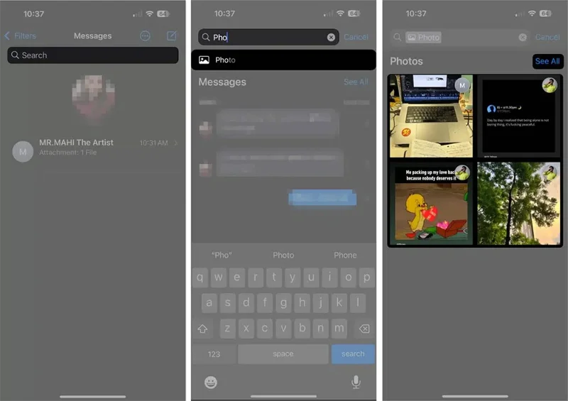Cómo buscar mensajes inteligentes en iPhone