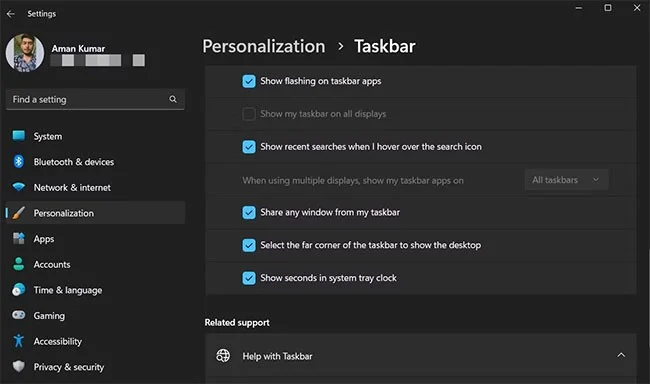 How to display seconds on Windows system clock