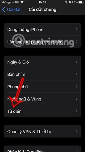 Instrukcje dotyczące korzystania ze słownika angielsko-wietnamskiego na iPhonie