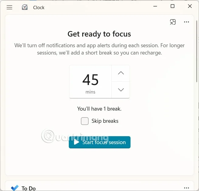 Instructions for using Windows Focus to increase concentration