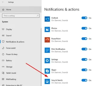 Fix Windows + Shift + S shortcut not working on Windows 10