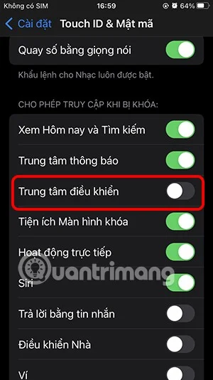 How to turn off Control Center on iPhone lock screen