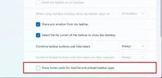 How to turn off the application menu in the Windows 11 Taskbar