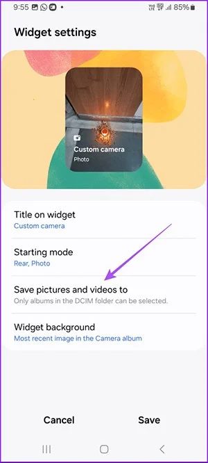 Cómo agregar un widget de cámara en Samsung Galaxy