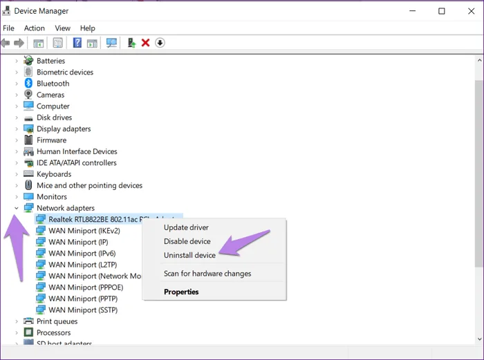 How to fix network adapter not found error on Windows 10