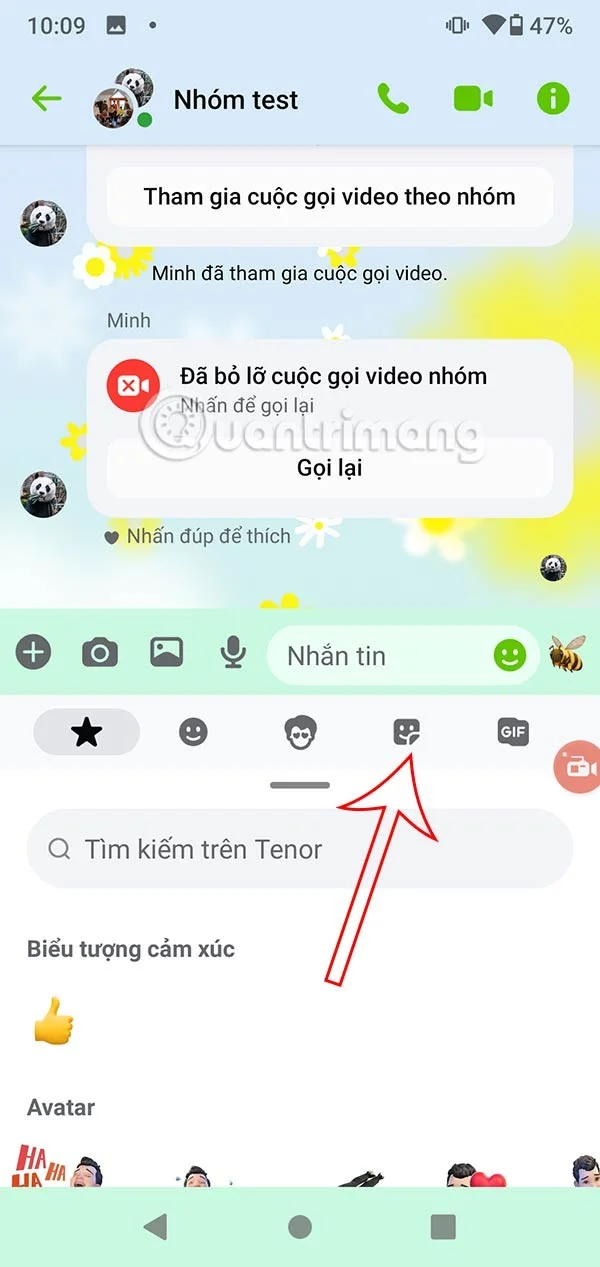 Messenger'da 7 Renkli Tavşan çıkartmalarını indirme talimatları