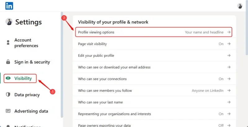 Cómo habilitar el modo de privacidad de LinkedIn para navegar de forma anónima