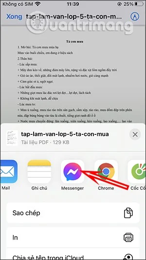 Instrucciones para enviar archivos en Messenger en el teléfono y la computadora