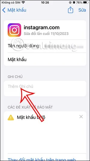 iPhone에 저장된 비밀번호에 메모를 추가하는 방법