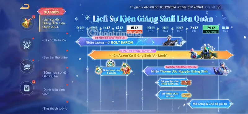 Lien Quan 4/2025'te ücretsiz skinler almak için olayların özeti