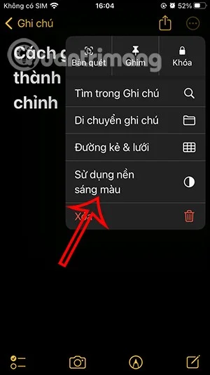 Bagaimana untuk menukar warna latar belakang nota pada iPhone