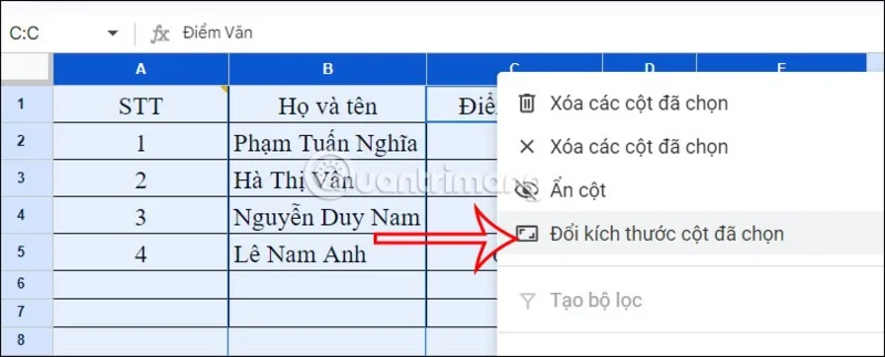 Cómo cambiar el tamaño de las celdas en Hojas de cálculo de Google