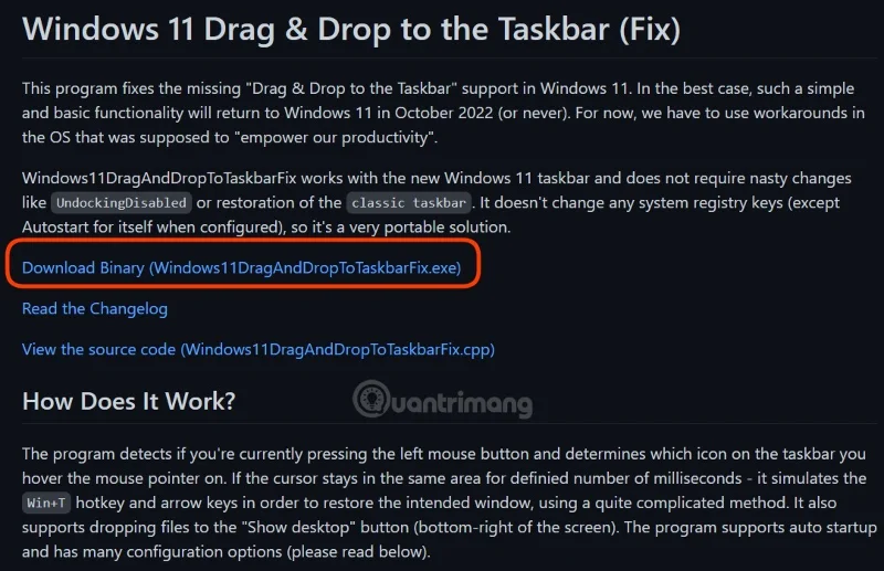 Instructions to enable Windows 11 file drag and drop feature