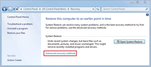 Hoe Win 7 te resetten, Windows 7 het snelst herstellen