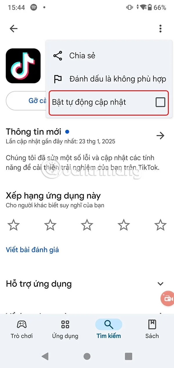 Instruções para desativar a atualização automática do TikTok
