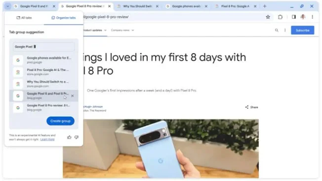 Chrome agrega una función de IA para facilitar las tareas comunes