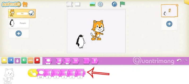 ScratchJR'da İngilizce öğrenme talimatları