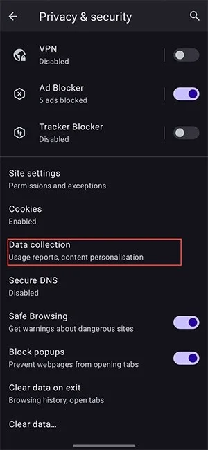 Hoe u gegevensverzameling in de Opera mini-app uitschakelt