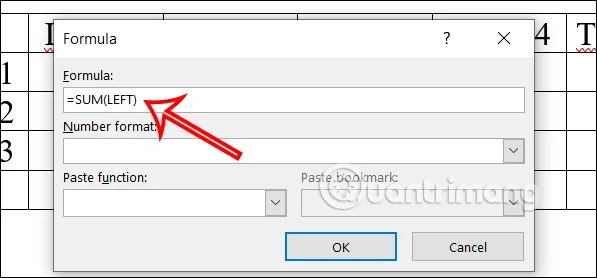 Instruções sobre como calcular somas no Word