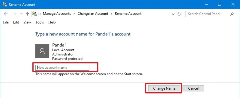 Windows 10でログイン名を変更する手順