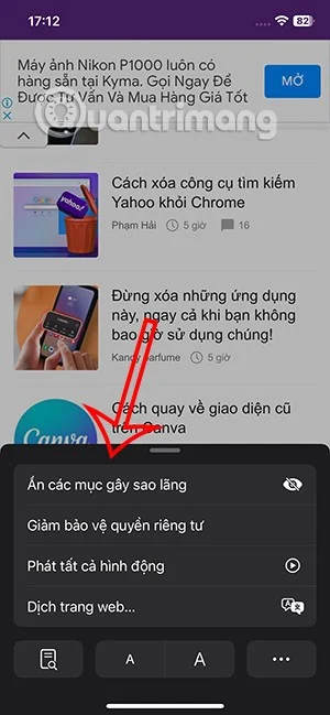Uygulama olmadan Safari'de reklamlar nasıl gizlenir