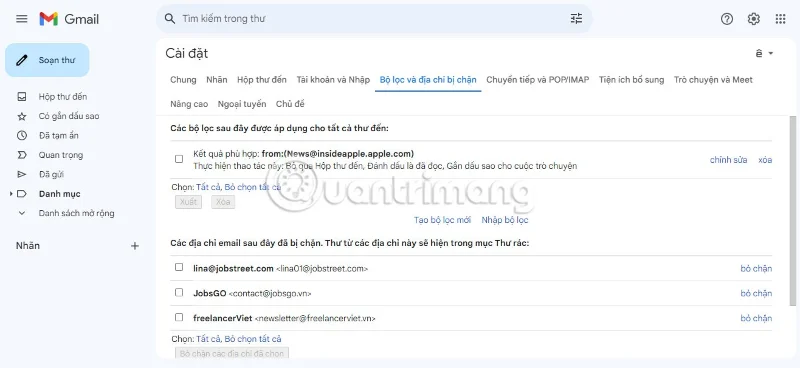 Gmail'de gelen e-posta filtresi oluşturma talimatları