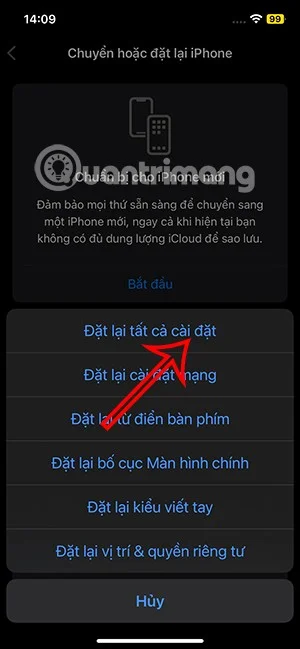 Instruções para redefinir o Centro de Controle no iPhone