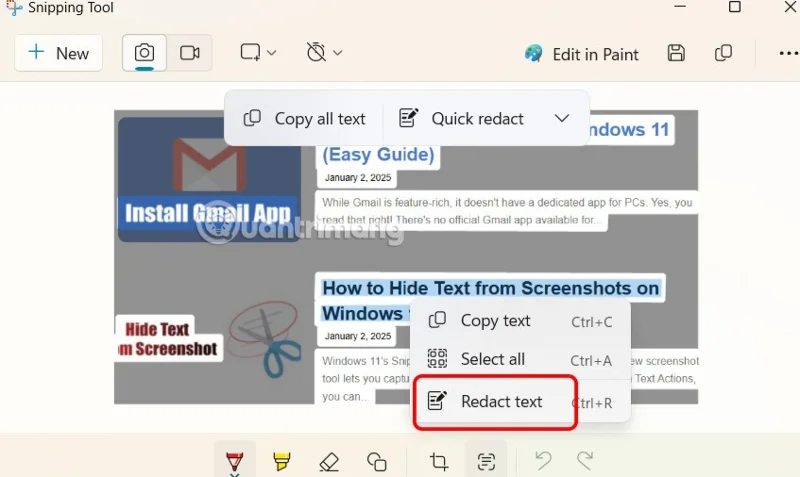 How to Hide Text in Windows 11 Screenshots