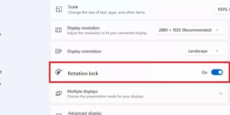 Instruções para girar a tela no Windows 11