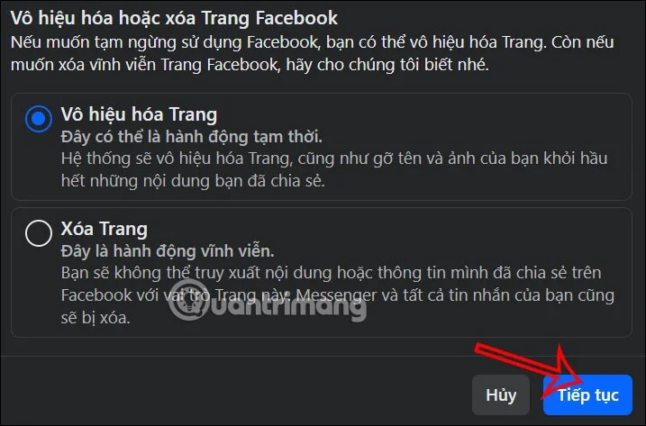 Instruções sobre como bloquear e ocultar temporariamente a Fanpage do Facebook