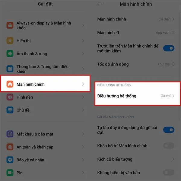 Xiaomi telefonlarında gezinme çubuğunu gizleme talimatları
