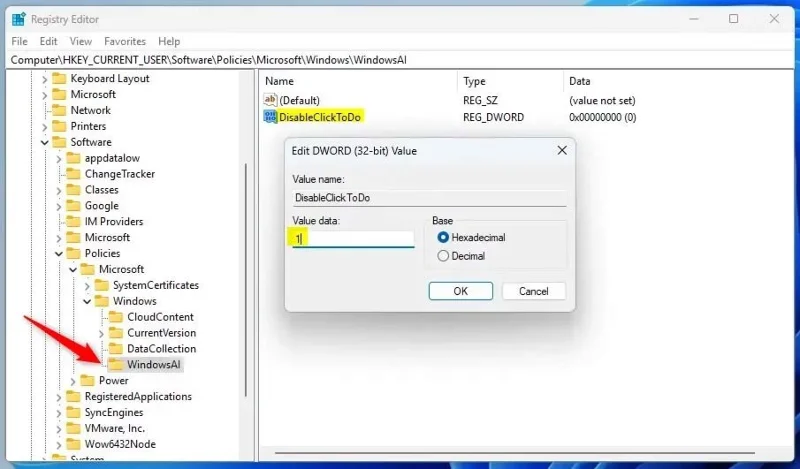 Click to Do Windows 11'i etkinleştirme talimatları