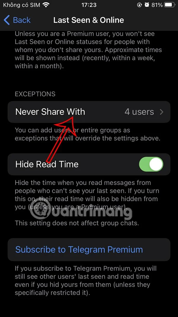 Cómo ocultar el último estado visto en Telegram