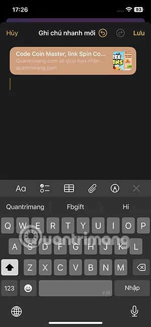 Hoe u een Safari-webpaginalink kunt opslaan in een snelle notitie