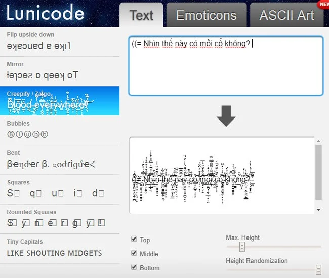 Ters metin oluşturma talimatları